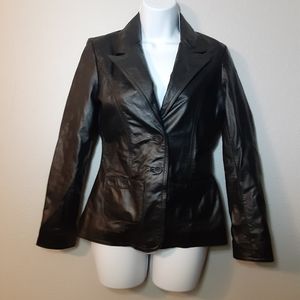 Rubbish Black Genuine Leather Jacket